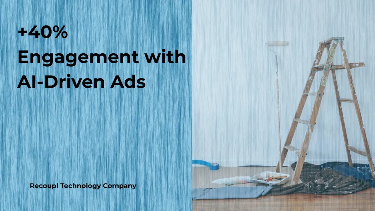 Case study visual: A national home improvement franchise achieved +40% engagement with AI-driven ads powered by Recoupl.